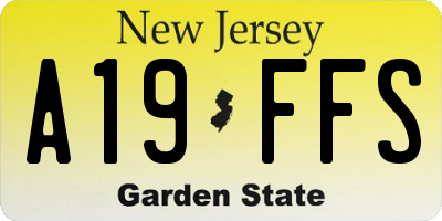 NJ license plate A19FFS