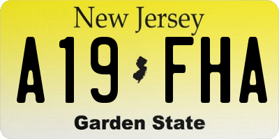 NJ license plate A19FHA