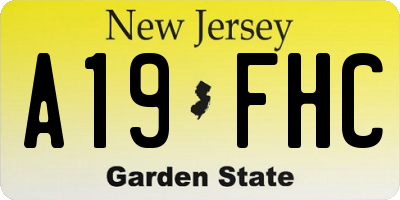NJ license plate A19FHC