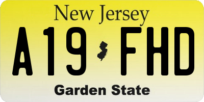 NJ license plate A19FHD
