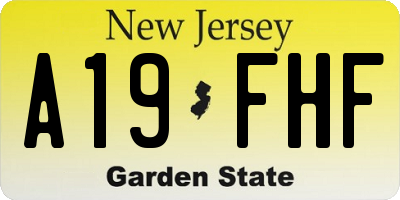 NJ license plate A19FHF