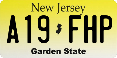 NJ license plate A19FHP