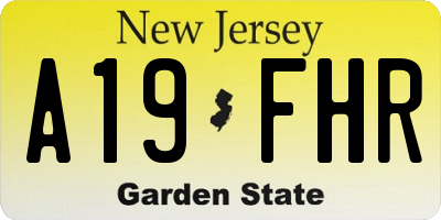 NJ license plate A19FHR