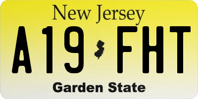 NJ license plate A19FHT