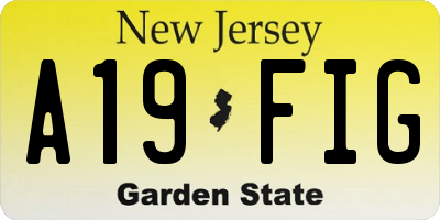 NJ license plate A19FIG