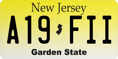 NJ license plate A19FII