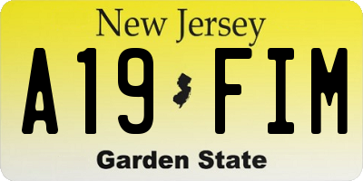 NJ license plate A19FIM