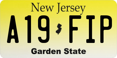 NJ license plate A19FIP