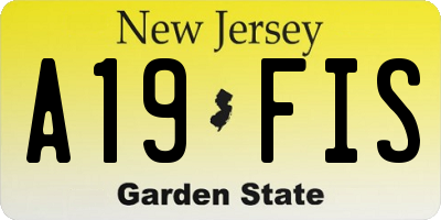 NJ license plate A19FIS