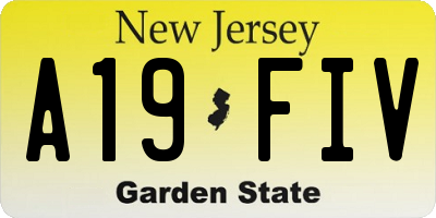 NJ license plate A19FIV