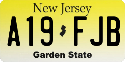 NJ license plate A19FJB