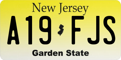 NJ license plate A19FJS