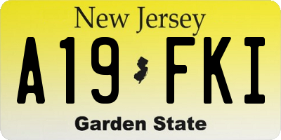 NJ license plate A19FKI