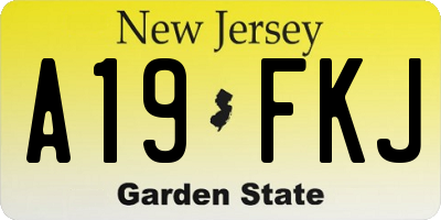 NJ license plate A19FKJ