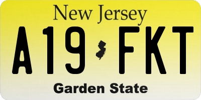 NJ license plate A19FKT