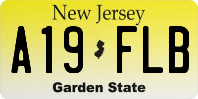 NJ license plate A19FLB