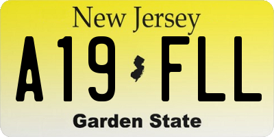 NJ license plate A19FLL