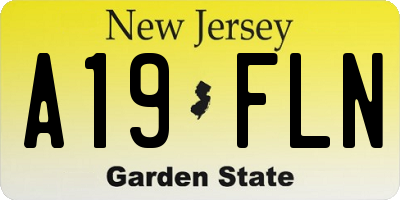 NJ license plate A19FLN