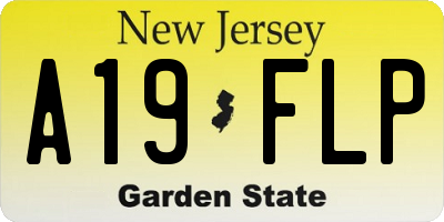 NJ license plate A19FLP