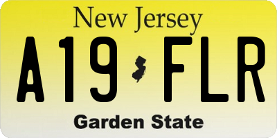 NJ license plate A19FLR