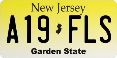 NJ license plate A19FLS