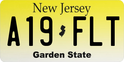 NJ license plate A19FLT