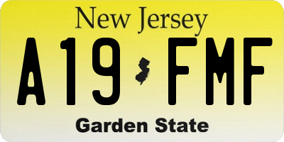 NJ license plate A19FMF