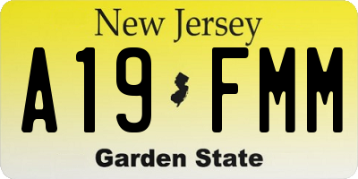NJ license plate A19FMM