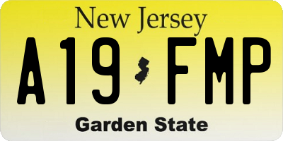 NJ license plate A19FMP