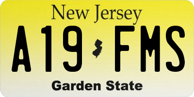 NJ license plate A19FMS