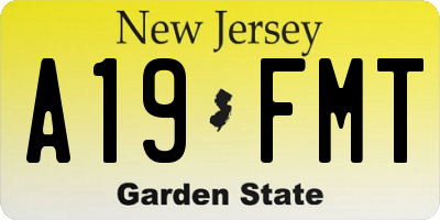 NJ license plate A19FMT