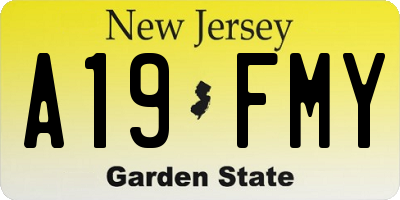 NJ license plate A19FMY