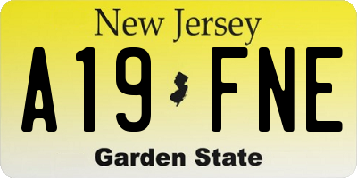 NJ license plate A19FNE