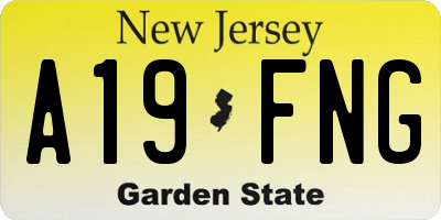 NJ license plate A19FNG