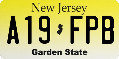 NJ license plate A19FPB