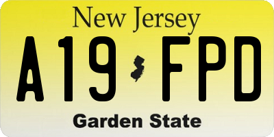 NJ license plate A19FPD