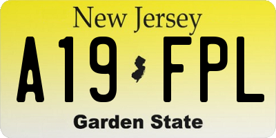 NJ license plate A19FPL