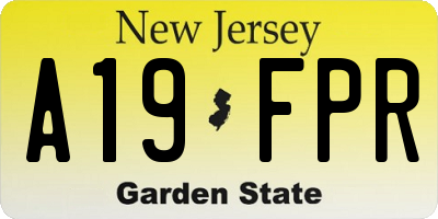 NJ license plate A19FPR