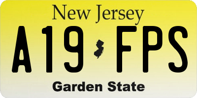 NJ license plate A19FPS