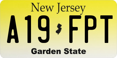 NJ license plate A19FPT