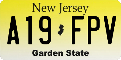 NJ license plate A19FPV