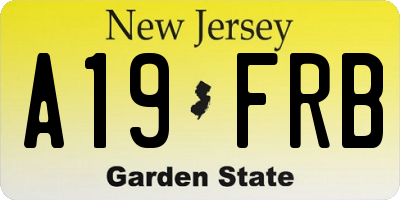 NJ license plate A19FRB