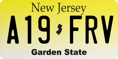 NJ license plate A19FRV