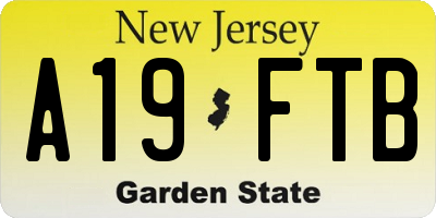 NJ license plate A19FTB