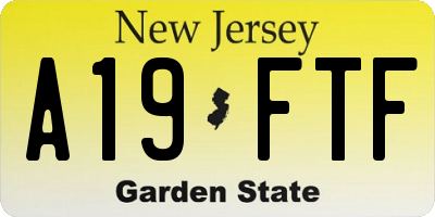 NJ license plate A19FTF
