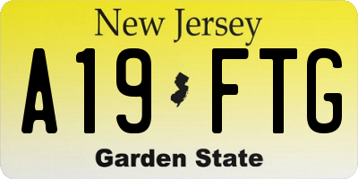 NJ license plate A19FTG