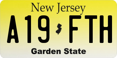NJ license plate A19FTH