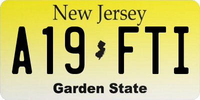 NJ license plate A19FTI