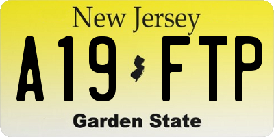 NJ license plate A19FTP