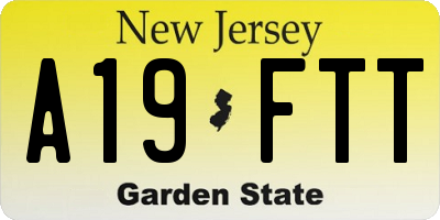 NJ license plate A19FTT
